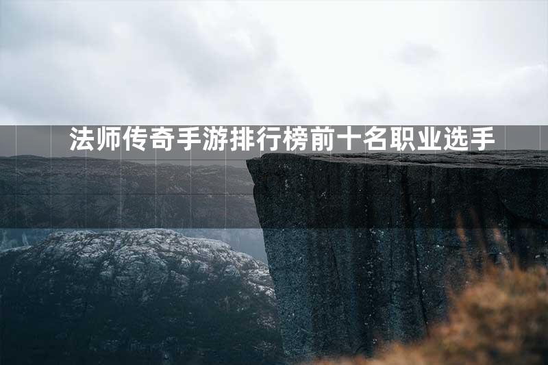 法师传奇手游排行榜前十名职业选手