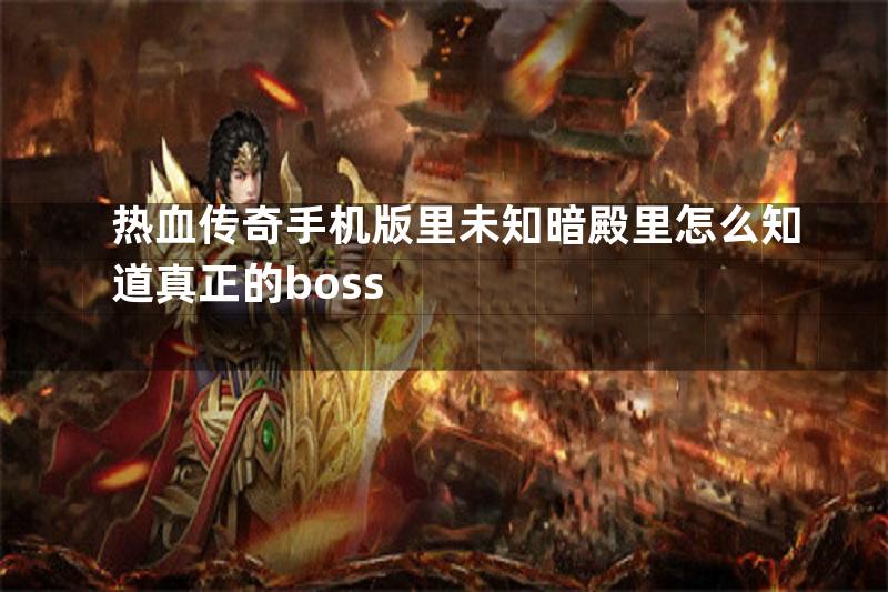 热血传奇手机版里未知暗殿里怎么知道真正的boss